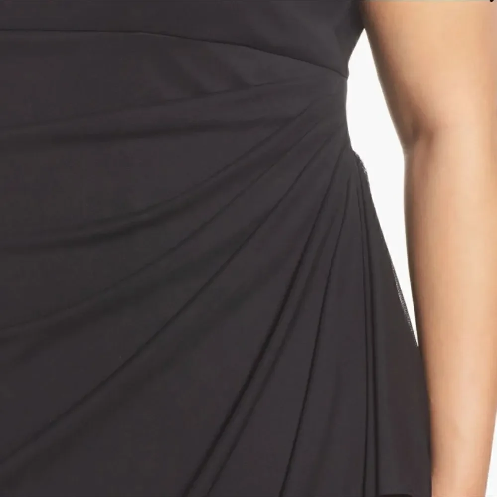 Alex Evenings Cold Shoulder Ruffle Gown  NWT Size 4P